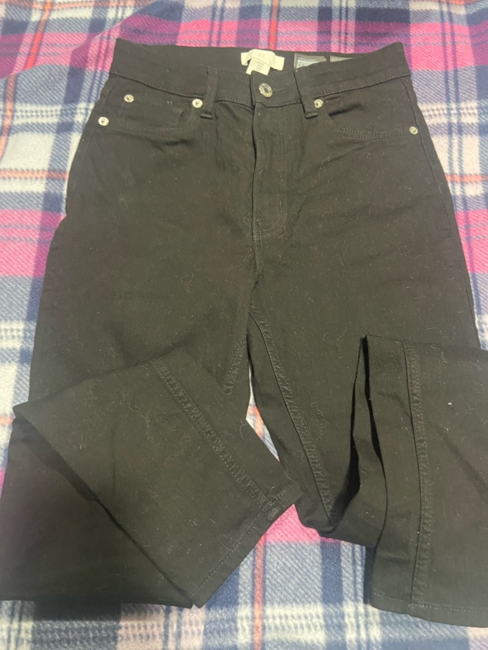 H&M Black Straight High-Rise Jeans